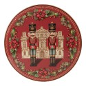 Clayre & Eef Plaque à gâteaux sur pied Ø 29x10 cm Rouge Plastique