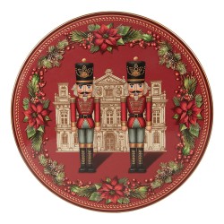 Clayre & Eef Vassoio per torte su piede Ø 29x10 cm Rosso Plastica