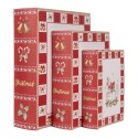 Clayre & Eef Boîte de rangement set de 3 Livres 27x22x7 / 22x17x6 / 17x12x4 cm Blanc Plastique