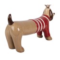 Clayre & Eef Image de décoration Chien 15x5x9 cm Marron Céramique