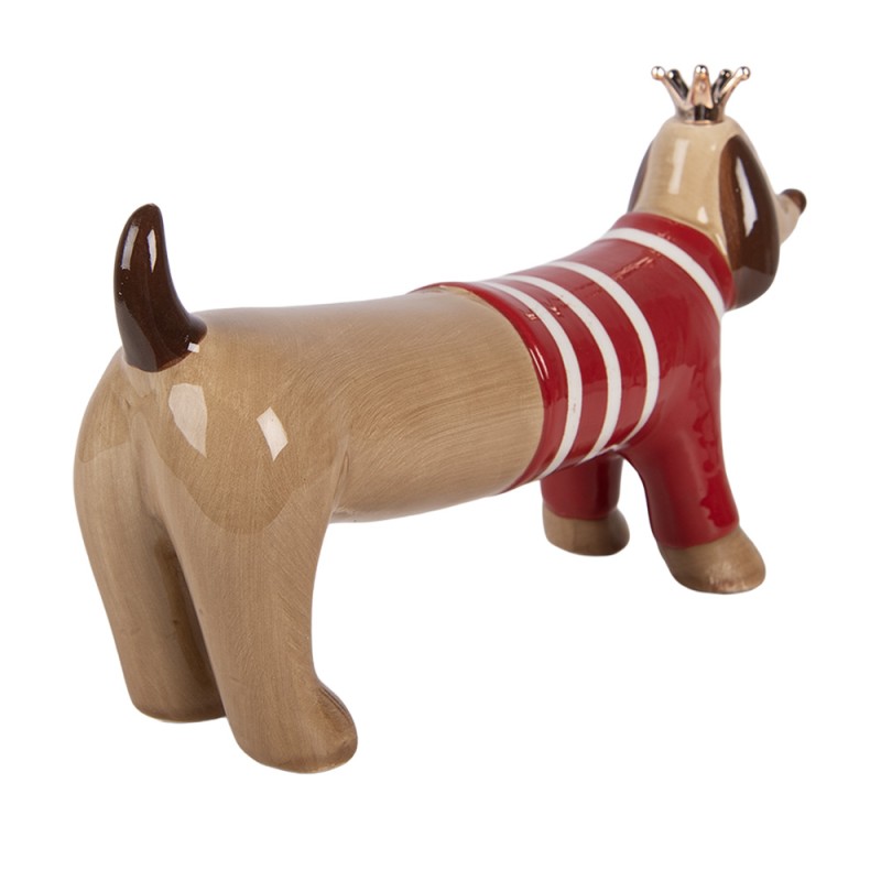 Clayre & Eef Image de décoration Chien 15x5x9 cm Marron Céramique
