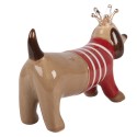 Clayre & Eef Image de décoration Chien 24x6x13 cm Marron Céramique