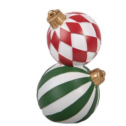Clayre & Eef Christmas Decoration Figurine Christmas bauble Ø 12x20 cm White Plastic