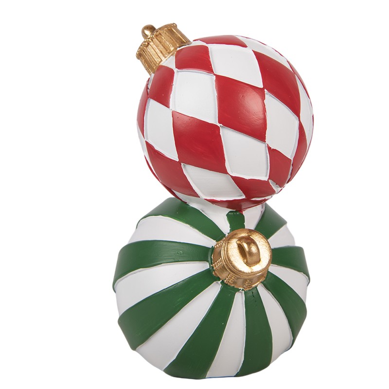 Clayre & Eef Décoration de Noël Image Boule de Noël Ø 12x20 cm Blanc Plastique