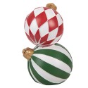 Clayre & Eef Décoration de Noël Image Boule de Noël Ø 12x20 cm Blanc Plastique