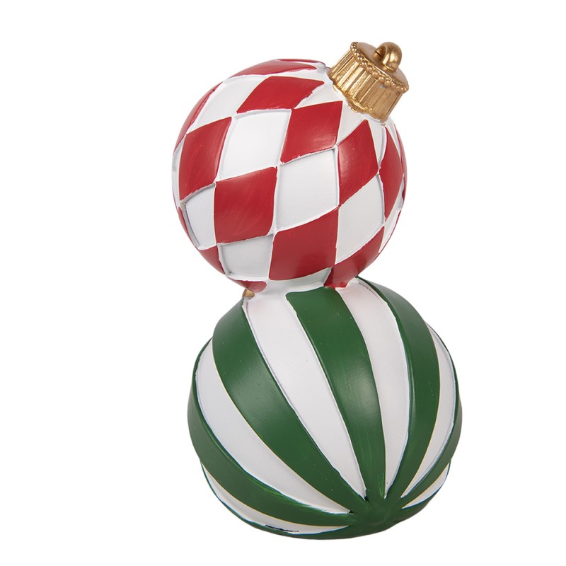 Clayre & Eef Décoration de Noël Image Boule de Noël Ø 12x20 cm Blanc Plastique