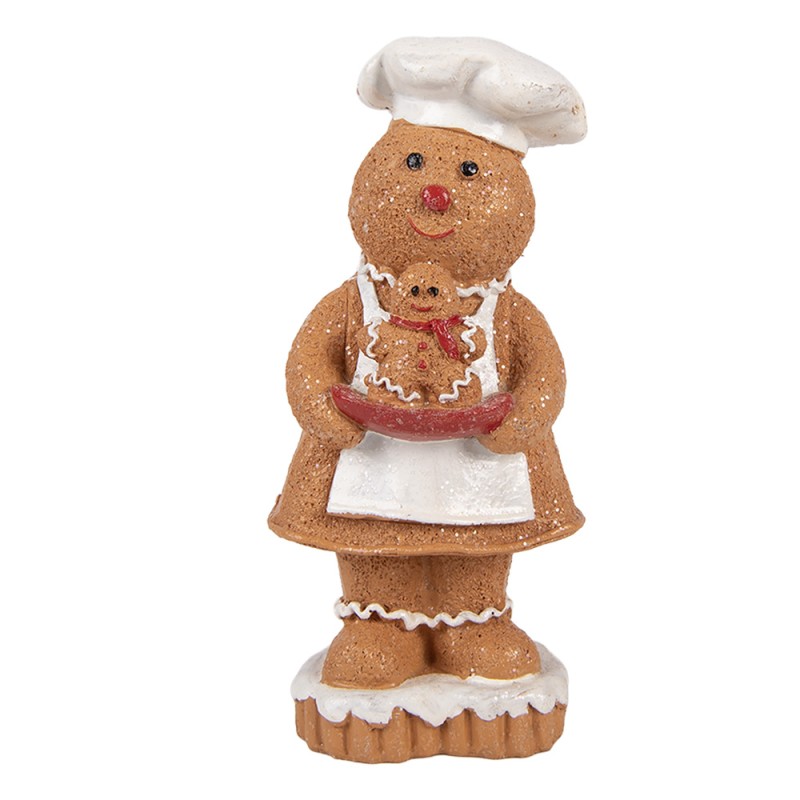 Clayre & Eef Christmas Decoration Figurine Gingerbread man 7x6x15 cm Brown Plastic
