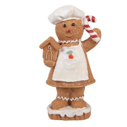 Clayre & Eef Christmas Decoration Figurine Gingerbread man 8x5x15 cm Brown Plastic