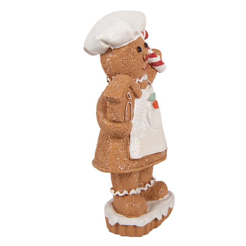 Clayre & Eef Christmas Decoration Figurine Gingerbread man 8x5x15 cm Brown Plastic