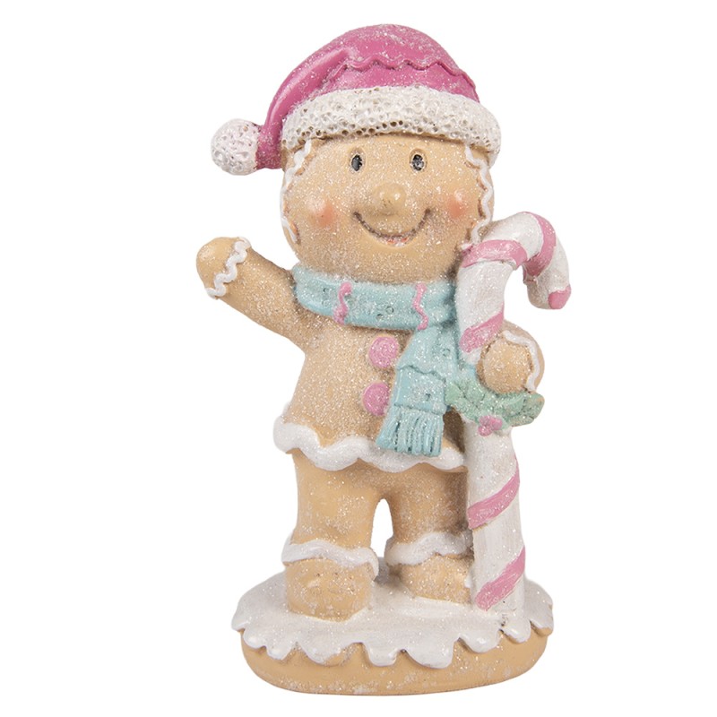 Clayre & Eef Christmas Decoration Figurine Gingerbread man 9x6x16 cm Brown Plastic