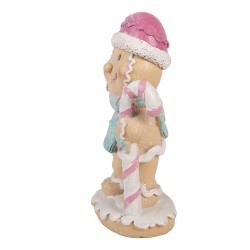 Clayre & Eef Christmas Decoration Figurine Gingerbread man 9x6x16 cm Brown Plastic