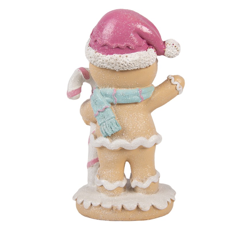 Clayre & Eef Christmas Decoration Figurine Gingerbread man 9x6x16 cm Brown Plastic