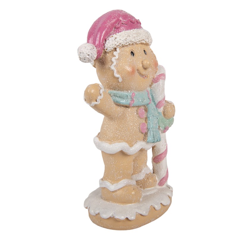 Clayre & Eef Christmas Decoration Figurine Gingerbread man 9x6x16 cm Brown Plastic