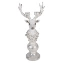 Clayre & Eef Candelabro Renna 17x11x38 cm Bianco Plastica