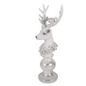 Clayre & Eef Candelabro Renna 17x11x38 cm Bianco Plastica
