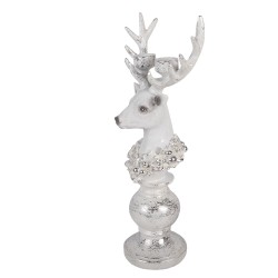 Clayre & Eef Candelabro Renna 17x11x38 cm Bianco Plastica
