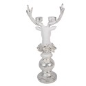 Clayre & Eef Candelabro Renna 17x11x38 cm Bianco Plastica