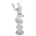 Clayre & Eef Candelabro Renna 17x11x38 cm Bianco Plastica