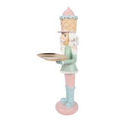 Clayre & Eef Weihnachtsdekorationsfigur Nussknacker 18x16x41 cm Rosa Kunststoff
