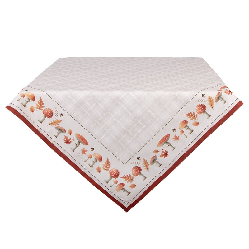 Clayre & Eef Tafelkleed 100x100 cm Beige Katoen