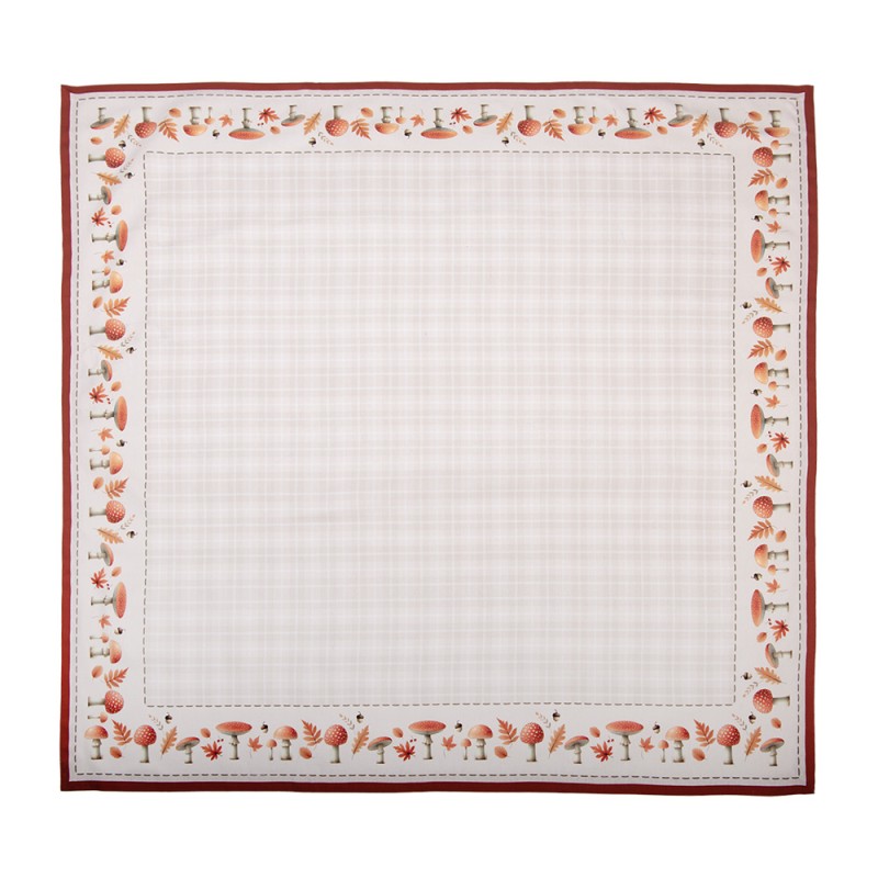 Clayre & Eef Tafelkleed 100x100 cm Beige Katoen