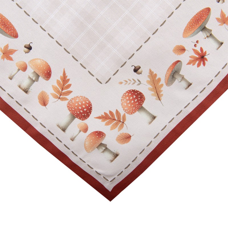 Clayre & Eef Tafelkleed 100x100 cm Beige Katoen