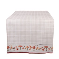 Clayre & Eef Tafelloper 50x140 cm Beige Katoen