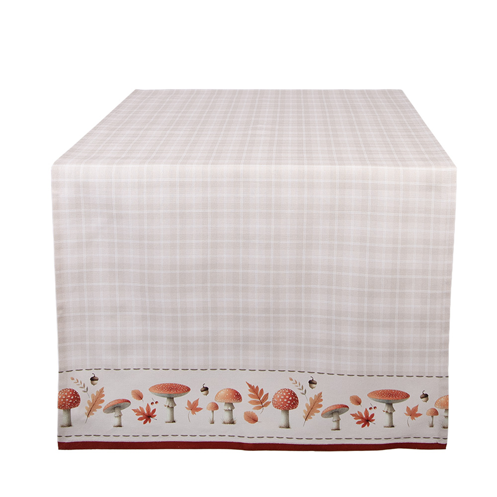 Clayre & Eef Tafelloper 50x140 cm Beige Katoen afbeelding