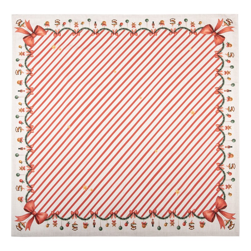 Clayre & Eef Tafelkleed 100x100 cm Beige Katoen