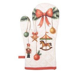 Clayre & Eef Ovenwant 18x30 cm Beige Katoen