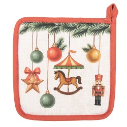 Clayre & Eef Pannenlap 20x20 cm Beige Katoen