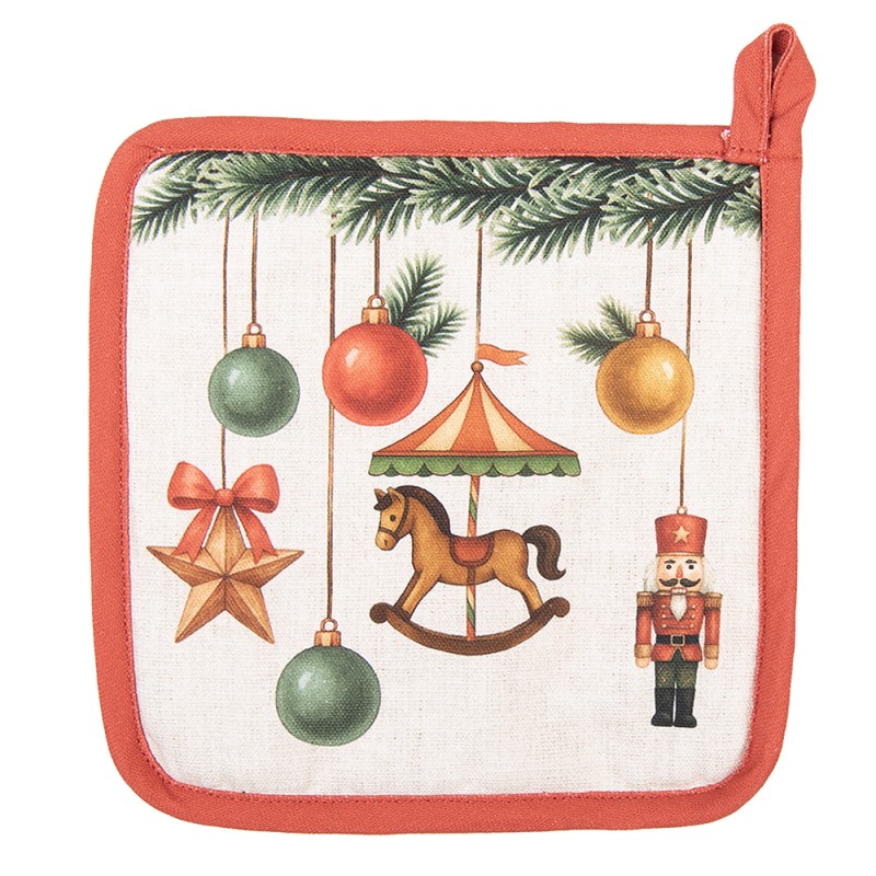 Clayre & Eef Pannenlap 20x20 cm Beige Katoen