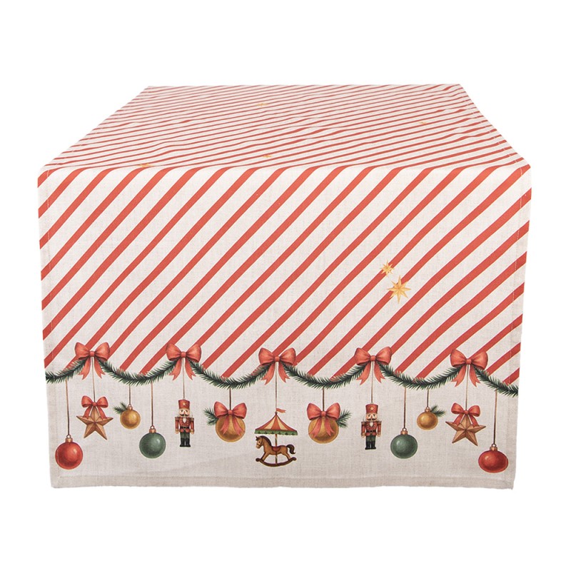 Clayre & Eef Tafelloper 50x140 cm Beige Katoen