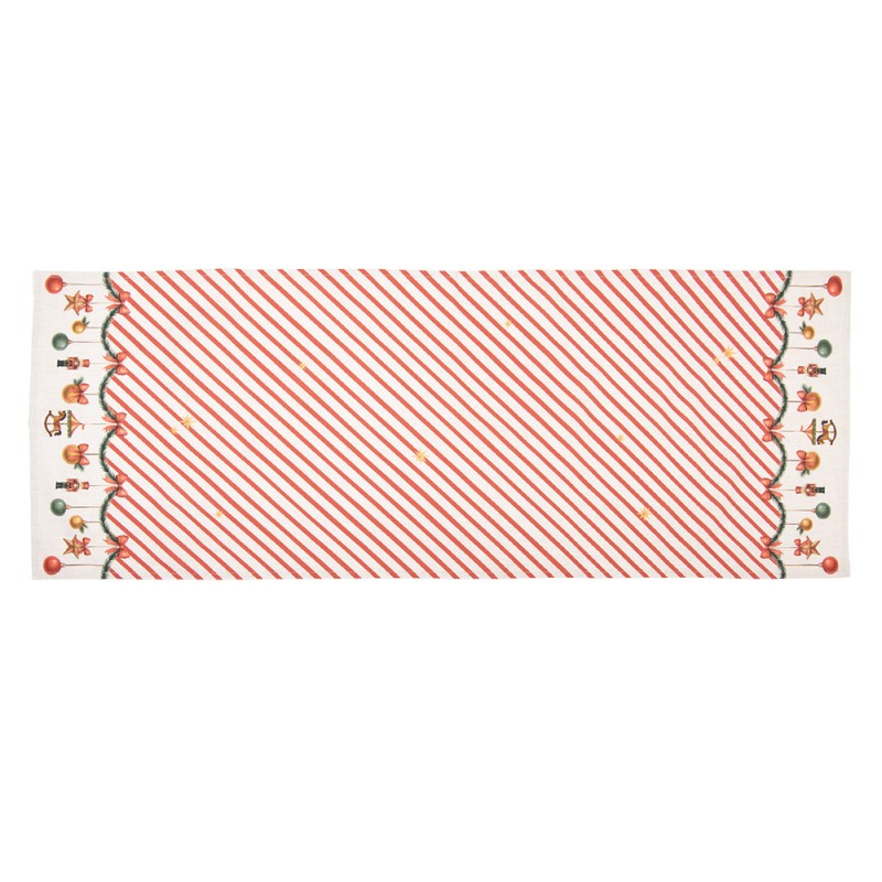 Clayre & Eef Tafelloper 50x140 cm Beige Katoen