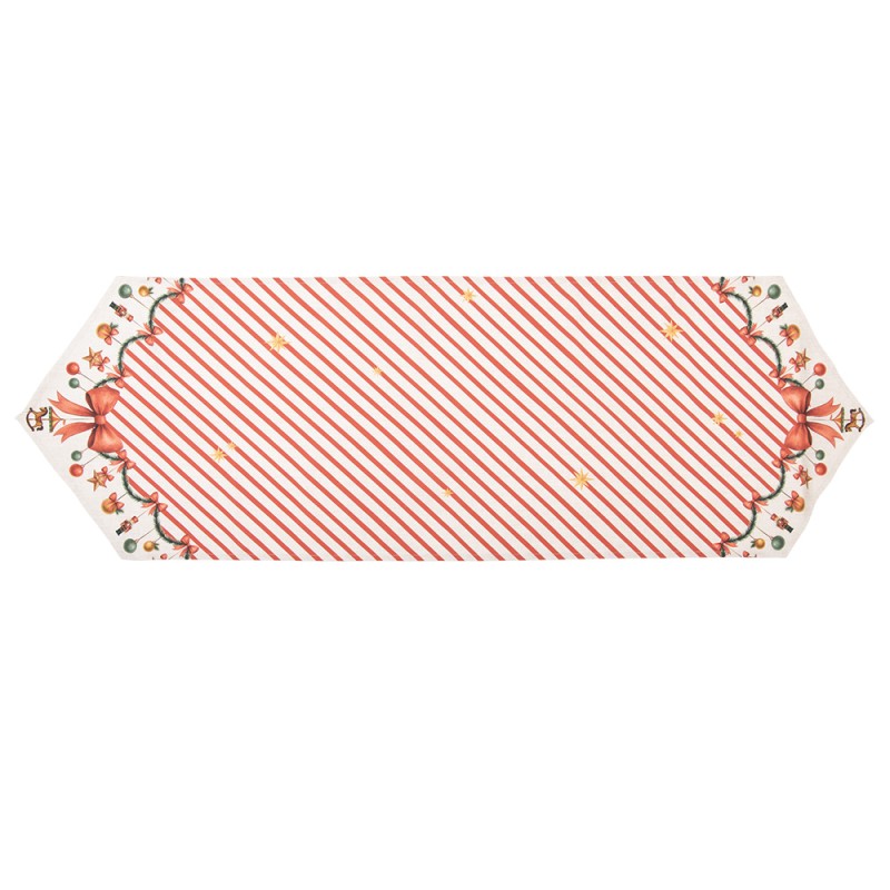 Clayre & Eef Tafelloper 50x160 cm Beige Katoen
