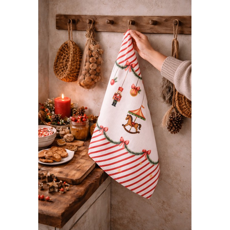 Clayre & Eef Geschirrtuch 50x70 cm Beige Baumwolle