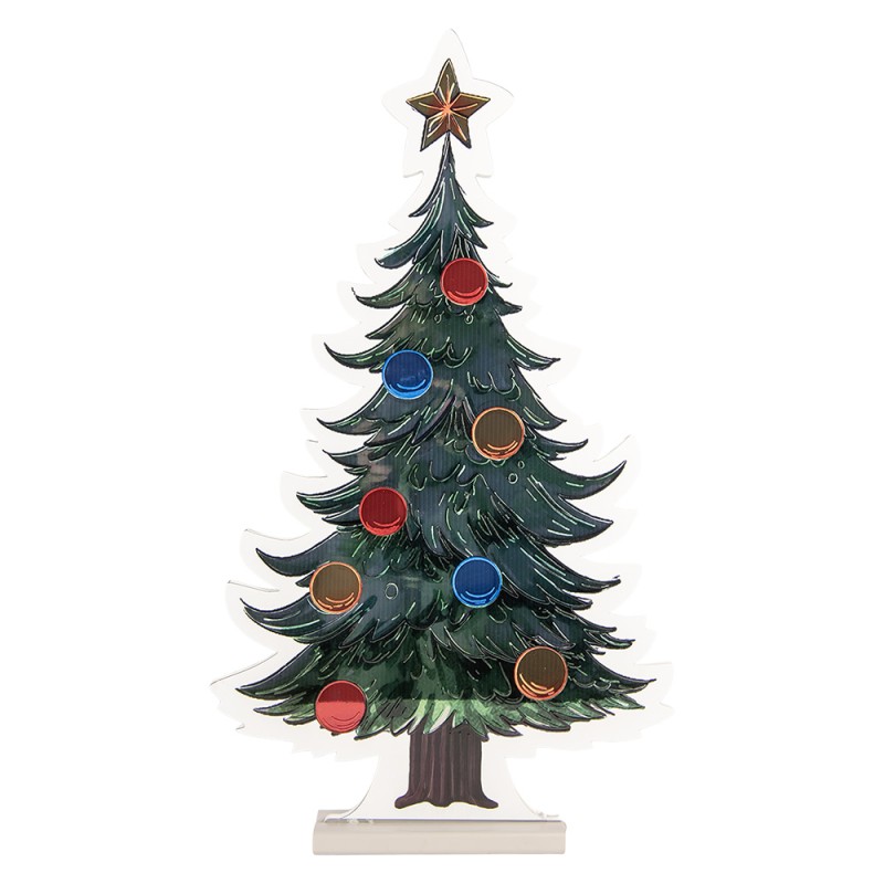 Clayre & Eef Lampe miroir infinity de Noël Sapin de Noël 38x7x67 cm Vert Plastique