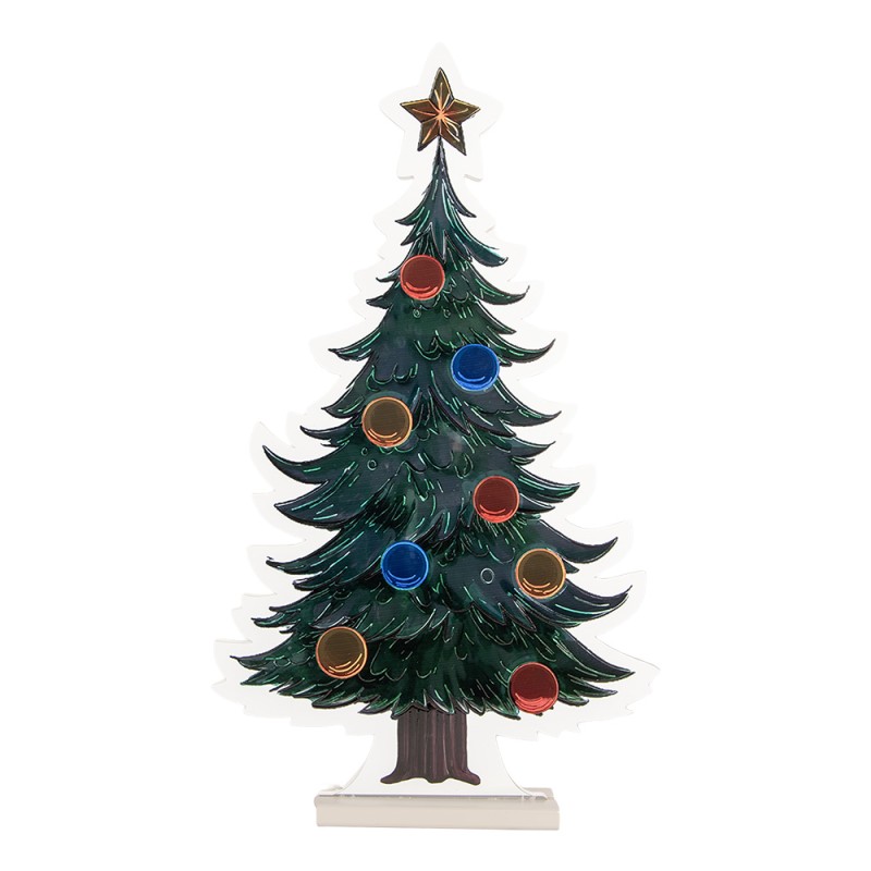 Clayre & Eef Lampe miroir infinity de Noël Sapin de Noël 38x7x67 cm Vert Plastique