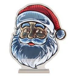 Clayre & Eef Christmas Infinity Mirror Lamp Santa Claus 48x8x57 cm Red Plastic