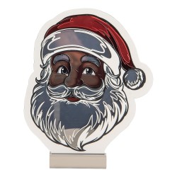 Clayre & Eef Christmas Infinity Mirror Lamp Santa Claus 19x5x22 cm White Plastic