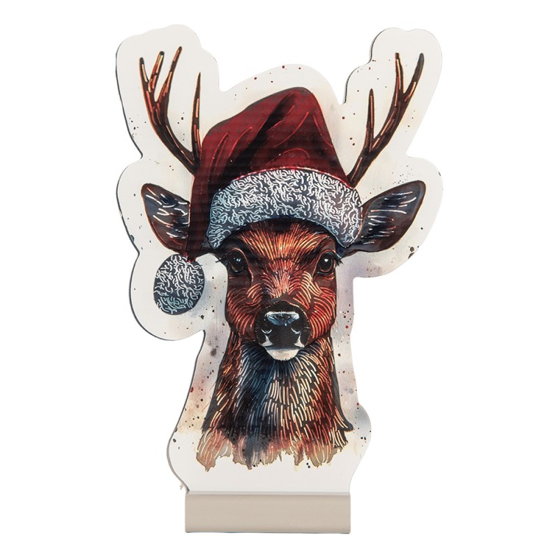 Clayre & Eef Lampe miroir infinity de Noël Cerf 16x5x25 cm Marron Plastique