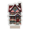 Clayre & Eef Kerst Infinity Spiegel Lamp Huis 13x5x21 cm Rood Kunststof