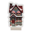 Clayre & Eef Kerst Infinity Spiegel Lamp Huis 13x5x21 cm Rood Kunststof