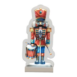 Clayre & Eef Christmas Infinity Mirror Lamp Nutcracker 12x7x24 cm Red Plastic