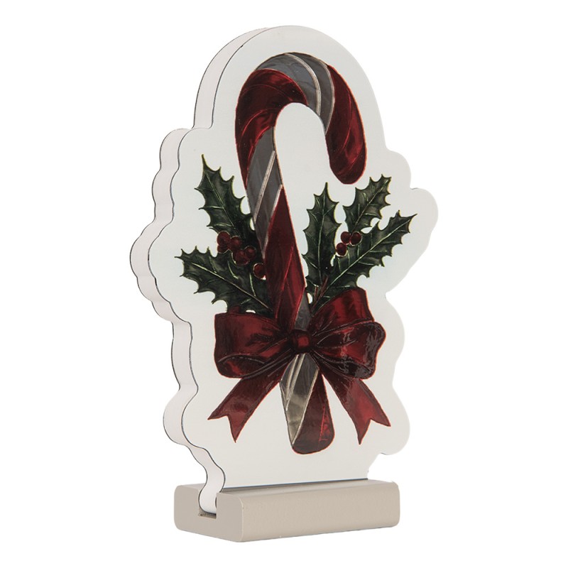 Clayre & Eef Lampe miroir infinity de Noël Canne en sucre d'orge 15x5x21 cm Rouge Plastique