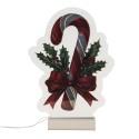 Clayre & Eef Lampe miroir infinity de Noël Canne en sucre d'orge 15x5x21 cm Rouge Plastique