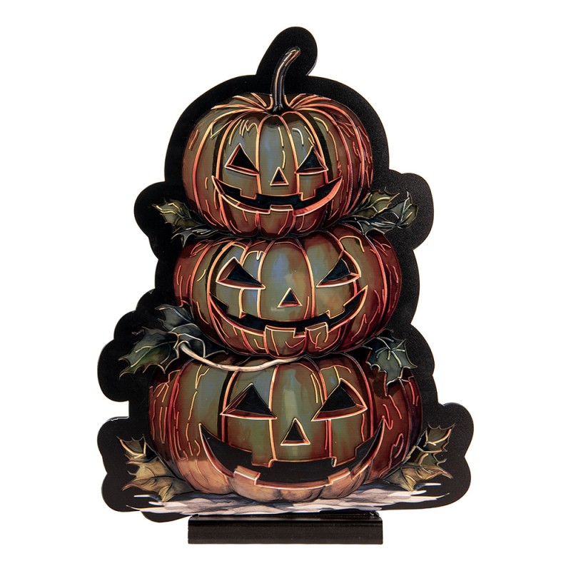 Clayre & Eef Lampada a specchio infinity di Natale Zucca 30x7x41 cm Arancione Plastica