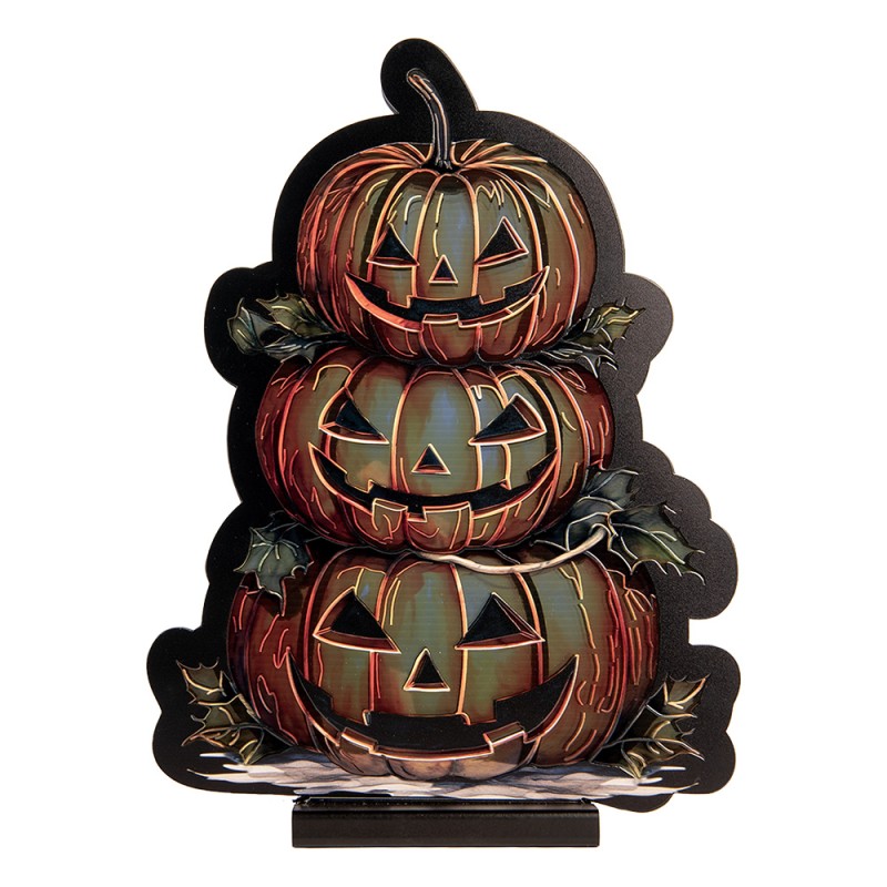 Clayre & Eef Lampada a specchio infinity di Natale Zucca 30x7x41 cm Arancione Plastica