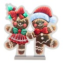 Clayre & Eef Lampe miroir infinity de Noël Bonhomme en pain d‘épice 37x7x37 cm Marron Plastique