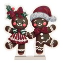 Clayre & Eef Lampe miroir infinity de Noël Bonhomme en pain d‘épice 37x7x37 cm Marron Plastique